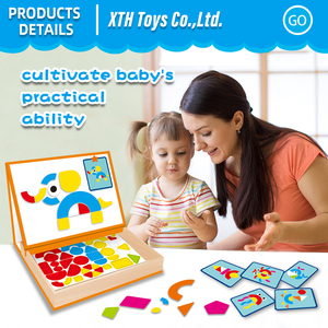 Éducation de la petite enfance bébé jouets 2 en 1 Intelligence Puzzle magnétique géométrie connaissance autocollant magnétique pour enfants garçons filles - Product Image 4