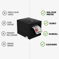   Imprimante thermique de bureau 3 pouces, double couleur rouge et noir, 203 dpi, sans fil, pour créer des étiquettes de prix pour la vente au détail