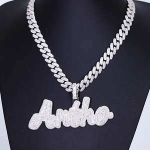 Custom <b>Initial</b> Logo/Letter Pendant Hip Hop Style 925 Sterling <b>Silver</b> 18k Gold Plated VVS Moissanite Iced Out GRA Certificate - Product Image 1