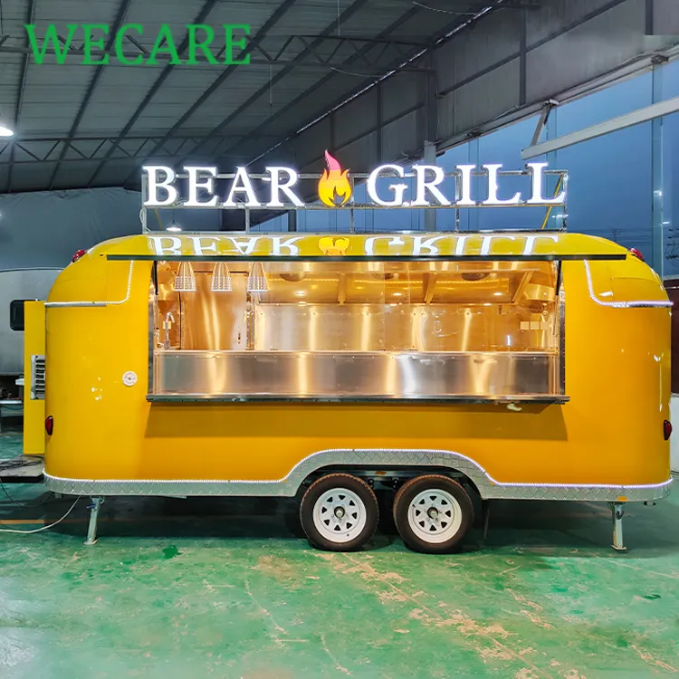 WECARE china one-stop airstream food trailer manufacturer fully equipped mobile pizza fast food trucks purchase for sale