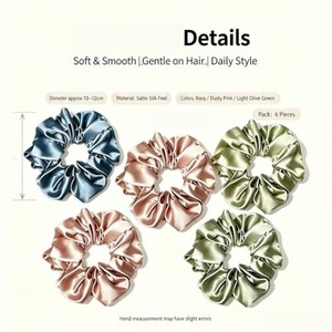 Venta al por mayor de fábrica: Scrunchies de satén grandes para floristas, con estampado floral, para mujer y niña - Product Image 5