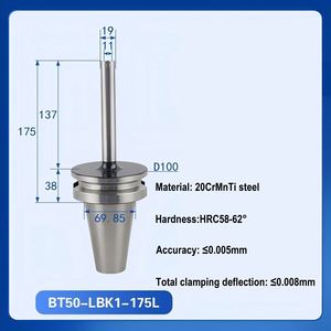 Высокоточный цанговый патрон BT50 LBK1 115L с хвостовиком BT50 для расточных головок LBK1 LBK6 и двухзубых расточных фрез - Product Image 5