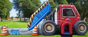 Commercial Grade Construction Truck Inflatable Water Slide Dump Truck Themed Jumping House for Kids Adult Party Rentals - Product Image 2