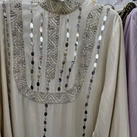 Robe élégante et ample en organza translucide pour femme, coupe trapèze, broderie lourde, nouvelle collection 2026, pour le commerce international