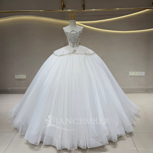 JFH131 Princess Off Shoulder <b>Glitter</b> Crystal Vestidos De Novia Wedding Gowns - Product Image 2