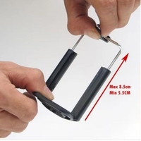 Support de téléphone réglable en forme de U, support de téléphone portable en plastique ABS avec vis métallique pour bord de table, pour perche à selfie, trépied, enregistrement vidéo