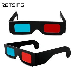 Anaglyph – lunettes de jeu 3D en carton, impression personnalisée, lunettes de cinéma 3D rouges et bleues