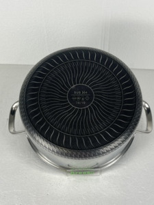 Batterie de casseroles en acier inoxydable 20/24/<span class=keywords><strong>28</strong></span> <span class=keywords><strong>cm</strong></span>, revêtement antiadhésif alvéolé, couvercle en verre, compatible four – Vente Flash - Product Image 6