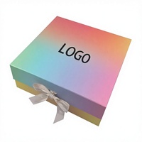 Boîte en carton ondulé pliable personnalisable haut de gamme avec aimants, logo ruban gaufré, pelliculage mat, cadeau du Guangdong pour la mode