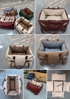 Nouveau Siège de Voiture pour Animaux de Compagnie en Cuir de Luxe, Portable, 3-en-1, Toutes Saisons, Amovible, Lavable, Imperméable, Antidérapant