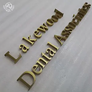 Custom Made 3D Wall Logo Acrylic Stainless Steel Laser Cut Letters Non Illuminated Signs