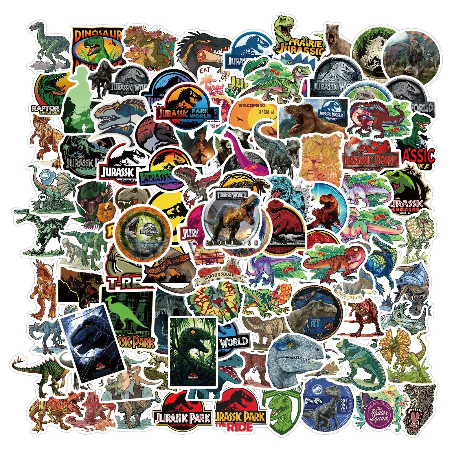 Scrapbooking için 100 adet Jurassic Park çıkartmalar bavul araba tampon kask kaykay dinozorlar Sticker vinil