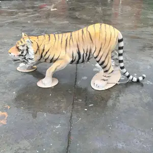Подгонянное стекловолокно vivi статуя животных из стекловолокна статуя тигра модель фигурки для тематического парка