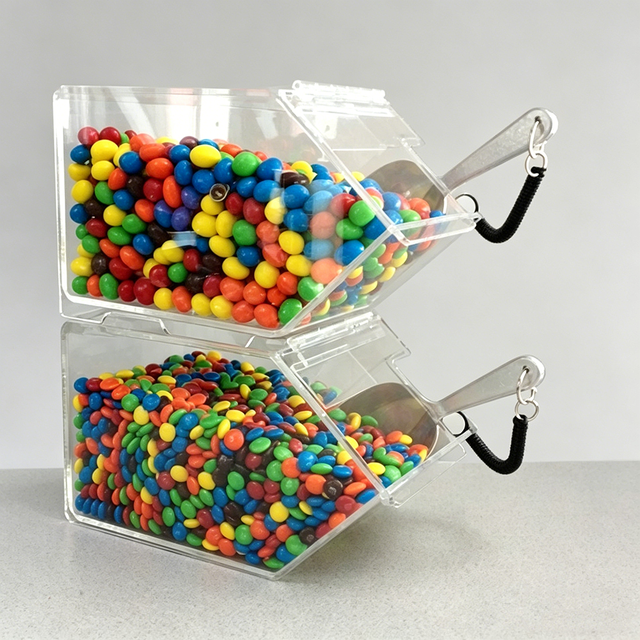 Acrylic 3-Shelf for Stackable Candy Dispenser with Scoop Clear Bulk Food Storage Bin Countertop