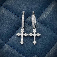Boucles d'oreilles créoles GRA Hip Hop D Color VVS Bling Moissanite 32MM pour hommes avec argent sterling 925, testées au diamant