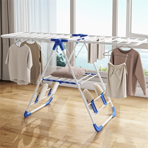Séchoir à linge multifonctionnel rond et mobile pour jardin, réglable, sur pied, sans installation, avec penderie aérodynamique - Product Image 3