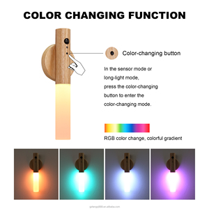 Hot Sale Motion <strong>Sensor</strong> Night <strong>Light</strong> Wooden USB Rechargeable <strong>Sensor</strong> Night <strong>Light</strong> Corridor Wall Sconce <strong>Induction</strong> Lamp - Product Image 3