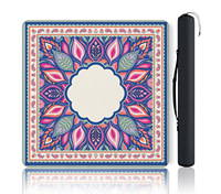Tapis de mahjong américain abstrait coloré, motif aquarelle, couverture de table antidérapante avec sac de rangement
