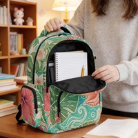 Sac à dos pour ordinateur portable de 17 pouces à imprimé floral Tahitian Tiare, multi-poches, pour l'école, le bureau et les voyages