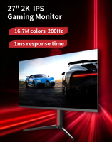 Moniteur de jeu HDR QHD 27 pouces 2560*1440 200Hz OEM en gros avec large gamme de couleurs, support réglable en hauteur, dalle Fast-IPS 1ms pour ordinateur