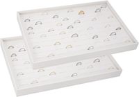 Anneau en velours mousse noir rectangulaire personnalisé plateaux d'affichage insert en mousse pour boîtes à bijoux emballage avec inserts pour boucles d'oreilles