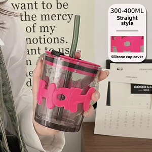 Nueva Taza de Vidrio Creativa Estilo Ins, Vaso Portátil para Agua, Personalizable con Logotipo para la Vuelta al Cole, Fabricada en PP, Lista para Usar - Product Image 5