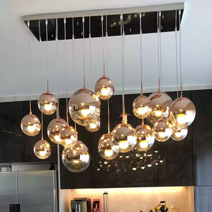 Lampe suspendue de style nordique minimaliste postmoderne pour comptoir de bar, <span class=keywords><strong>lustre</strong></span> créatif en verre en forme de bulle pour l'éclairage domestique - Product Image 2