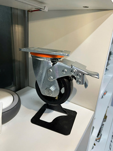 Rueda Giratoria Industrial de Caucho Termoplástico de Alta Resistencia, Soporte de Acero Galvanizado, Rodamiento de Bolas Simple, de 4 a 8 Pulgadas en Total - Product Image 3