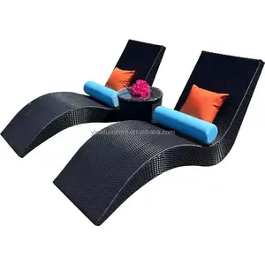 China modernes Garten hotel Outdoor Patio beliebte Strandkorb Leichte tragbare Sonnen leiste Liege Rattan Möbel Stuhl