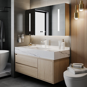 Slate bathroom cabinet combination smart wash basin wash basin bathroom wash <b>table</b> <b>mirror</b> cabinet - Product Image 2