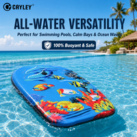 Bodyboard pour enfants, planche de surf légère à imprimé poisson océanique, planche de surf portable pour les débutants en sports nautiques sur la plage et à la piscine