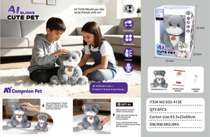 Jouet intelligent IA Deepseek, chiot en peluche mignon qui aboie et cligne des yeux, jouet interactif vocal <span class=keywords><strong>Tamagotchi</strong></span>, cadeau pour fille - Product Image 4