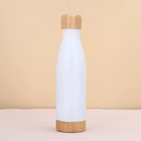 Tutup Kayu Bambu Botol Vakum Stainless Steel untuk Berkemah Cangkir Hadiah Portabel Isolasi Termal 6-12 Jam