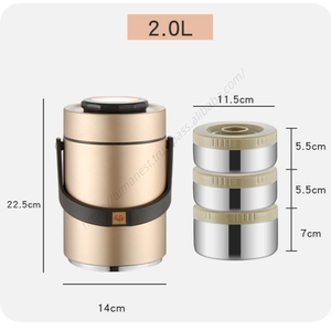 Olla de Acero Inoxidable LXM138 al por Mayor, con Aislamiento al Vacío de Tres Capas, Fácil de Limpiar, Compartimentada, Portátil para Estudiantes - Product Image 2