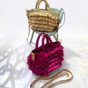 Bolso Tote Portátil de Rafia Bohemio Hecho a Mano para Verano, Cesta de Paja Tejida, Bolso de Mano con Cierre Personalizado, para Playa y Viajes, de Poliéster - Product Image 2