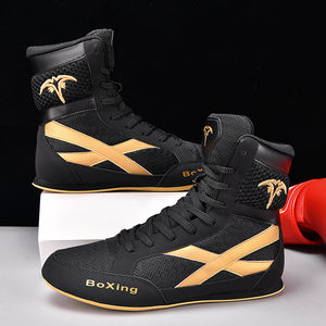Factory Direct Sales New Black-Gold High-Top Boxing Training <b>Boots</b> Non-Slip Durable Gym-Specific Boxing Shoes - Product Image 5
