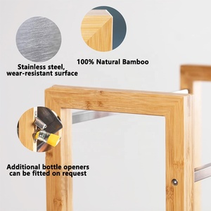 Étagère à boissons <span class=keywords><strong>en</strong></span> bambou à 3 niveaux, support pour caisses de bière, certifié qualité alimentaire, porte-<span class=keywords><strong>vin</strong></span>, étagère de rangement pour boissons pour la cuisine - Product Image 5