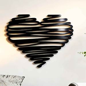 Cuadro Decorativo Mural, Cuadro Mural para Salón, Arte de Pared Moderno de Metal - Decoración de Pared en Forma de Corazón - Product Image 1