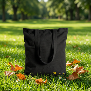 Sac fourre-tout en toile épaisse noire personnalisée, taille et design sur mesure - Product Image 1