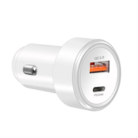 Harga pabrik USB Qc 3.0 Tipe C PD mobil adaptor pengisi daya 2 Port PD USB-C soket pengisi daya cepat pemantik rokok untuk Laptop