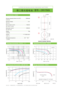 Batterie cylindrique Li-MnO2 CR17505 3V 2500mAh pour compteur, dispositif médical, dispositif de suivi domestique, horloge électronique - Product Image 2