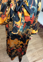 Abaya élégante et modeste de style Dubaï en satin avec boutons et col à nouer, respirante, longueur cheville, pour Ramadan/Eid