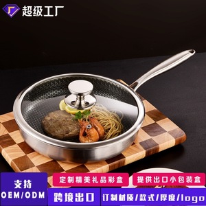 Stainless Steel Frying <b>Pan</b> Honeycomb <b>Nonstick</b> Round 316 For Cooking Food - Product Image 2