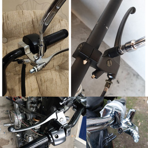 Palanca de embrague izquierda y palanca de freno para motocicleta Mochi, conjunto de montaje negro de 25 mm para Great Turtle King Support - Product Image 4