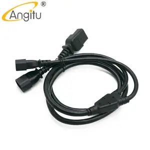 Werkseitig lieferbar Stromkabel C14 bis 2 xC19 Netz kabel adapter 1m 20/20cm