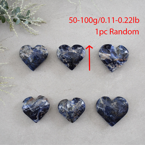 Cœur en Sodalite Bleue Polie Naturelle Écologique en Gros, Pierre de Palmier Sculptée en Forme de Cœur pour Cadeau de Saint-Valentin - Product Image 5