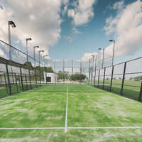 Robuster 12mm grüner & blauer Gras teppich Padel-Tennisplatz ausrüstung für den Innen-und Außenbereich mit Glas-und Stahl materialien