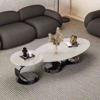 Table basse en marbre noir et or, design moderne européen, durable, avec pieds en acier inoxydable écologiques, meubles pour la maison, salon
