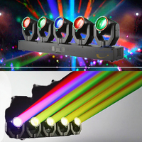 Projecteur LED rotatif XY à 5 têtes 180W, lumière de scène DJ DMX512 à commande vocale RGBW + Laser Vert IP20 pour Fêtes, Bars, Noël
