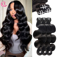 CLJhair Cabello Humano Virgen Indio Súper Doble Trama Ondulado Natural, Paquetes de Cabello de Visón Crudo con Cutícula Alineada y Puntas Completas, 10-30 Pulgadas